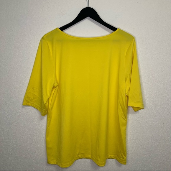 Susan Graver Weekend Essentials Yellow Tee – Size Large - Picture 1 of 5
